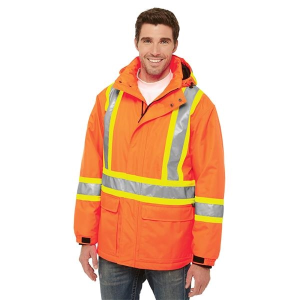 Men's Hi-Vis Insulated Polyester Canvas Parka Workwear