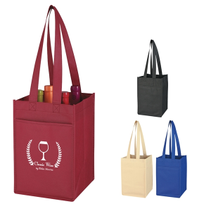 reusable 4 bottle wine tote