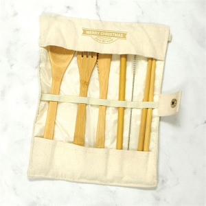 GREEN BAY BAMBOO UTENSILS WITH CARRY POUCH